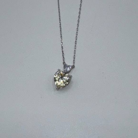 14k 3.5ct Canary Heart Necklace - Picture 9 of 11